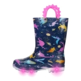 Girls Light-up Wellies Size 9 Pink Space Dinosaur