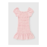 Girls Pink Floral Crinkle Dress (7-15yrs)