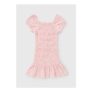 Girls Pink Floral Crinkle Dress (7-15yrs)