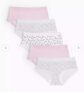 Girls Pink & Mono Print Short Knickers 5 Pack. Free C&C