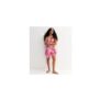 Girls Pink Stud Embellished Tropical Floral Print Mini Dress