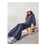Girls Set with Zip up Hoodie & Wide Leg Trousers – Blue