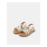Girls Shell Metallic Sandals White