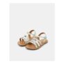 Girls Shell Metallic Sandals White