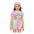 Girls Unicorn UV Protective One-Piece Swimsuit with Cap and Zipper