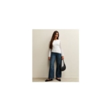 Girls White Long Sleeve Lace Asymmetric Hem Top