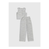 Girls White Stripe Knit Vest & Trouser Set (7-15yrs)