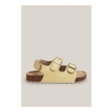 Girls Yellow Double Buckle Footbed Sandals