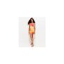 Girls Yellow Tropical Print Mesh Bandeau Dress