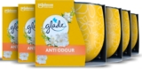 Glade Jar Candle, Scented Candle Infused with Essential Oils, Made Without Palm Oil, Up to 30 Hour Burn Time, Anti Odour, Pack of 6 (6x108g)