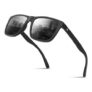 Glapeame Polarised Sunglasses UV400, Black/Grey, Retro