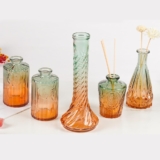 Glass Bud Vases Set of 5,Decorative Flower Vase Retro Gradient Color