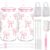 Glass Cups with Lids and Straws, 500ML Cute Glass Iced Coffee Cups, Reusable Pink Bow Drinking Glasses Set for Coffee, Juice, Tea Water, Gifts for Girls Women Friend (2)