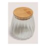 Glass Curved Ribbed Small Jar