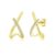 Glintara 925 Silver Criss-Cross Zirconia Stud Earrings