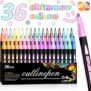 Glitter Metallic Markers Pens-36 Colors Double Line Pens for Shimmer Outlines Coloring Scrapbooking Card School Supplies Painting Craft – Presents for Adults Teenage Girls and Kids 8 -12 Year Old