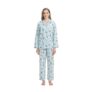 Global Ladies Pajama Set 100% Cotton, Green, Puppy, XXL