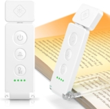 Glocusent Book Light 12 LEDs, Reading Lights for Books in Bed with 5 Colors & 5 Brightness Levels, Up to 100Hrs Runtime Book Light Clip on Kindle, Eye-Caring Book Reading Light