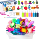 Glow in The Dark Water Gel Magic, Magic Elves Kit with 12 Creatures,Water Bead Sensory Squishy Toys for 3 Girls Boys,19PCS 3D Aqua Park Set Educational Toys for Kids Birthday Gift