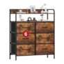 GoaHi 6-Drawer Fabric Dresser, Rustic Brown