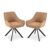 Goeurvant 2-Pack 360 Swivel Chairs, Orange, Armrests, Upholstered