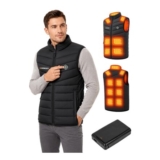 Gokozy Heated Vest for Men, 15 Heating Zones, 16000mAh Battery