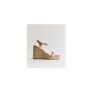 Gold Faux Leather Double Strap Wedge Sandals