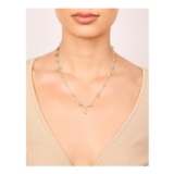 Gold Plated Green Letter E Necklace