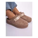 Goldie Beige Faux Fur Lined Mules ( Sizes 3,4,6 Only)