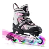 Gonex Inline Skates for Kids, Adjustable Light up Roller Blades
