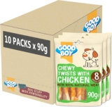 Good Boy – Chewy Twists with Chicken – Dog Treats – Made with 100% Natural Chicken Breast Meat – 90 g – Gluten Free Dog Treats – Case of 10