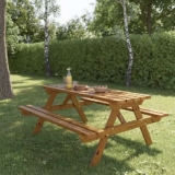 GoodHome Cabbio Wooden 6 seater Rectangular Picnic table , Free C&C