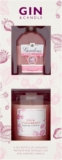 Gordons Pink Gin Gift Set 5cl Gordons Pink Miniature with 150g Juniper & Strawberry Scented Candle Lovely Gift for Her by Blue Tree Gifts