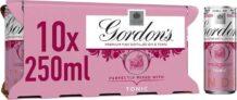 Gordons Premium Pink Distilled Gin & Tonic 5% vol 10 x 250ml Can – Save at Checkout