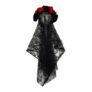 Gothic Ghost Witch Lace Headband with Red Rose