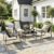 Gotland 4-Piece Garden Patio Furniture Set, 2026 Upgrade Outdoor Table and Chairs with Loveseat, Breathable Fabric & Steel Frame for Backyard,Balcony,Terrace, All-Weather