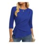 Grace Karin Womens 3/4 Sleeve Asymmetrical Business Blouse