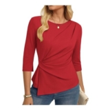 Grace Karin Womens 3/4 Sleeve Asymmetrical Tops