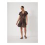 Grace V-Neck Mini Dress Natural Leopard Brown