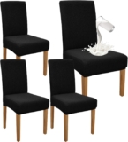 Granbest Premium Waterproof Dining Chair Covers Set of 4, Stretch High Back Chair Slipcovers for Dining Room, Washable Removable Chair Protector for Banquet, Kitchen, Party, Hotel (Black, Pack of 4)