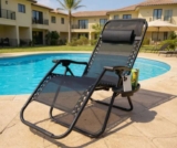 Gravity Chair Heavy Duty Textoline Folding Reclining – Sold and sent by Saanvi(portchester)LTD