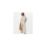 Green Cotton Striped Wide Leg Trousers
