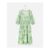 Green & Cream Sun Print V-Neck Tiered Midi Dress