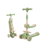 Green Dekko Foldable Kids Scooter with LED Light