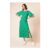 Green Floral Angel Sleeve Jersey Midi Dress