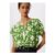Green Floral Keyhole Blouse