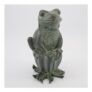 Green Frog on Seedpod Garden Ornament 32x18cm