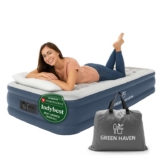 Green Haven Raised Single Air Bed Built-in Electric Pump – Self-Inflating
