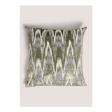 Green Jagged Boucle Cut Velvet Cushion