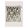 Green Jagged Boucle Cut Velvet Cushion